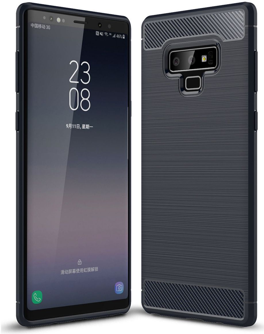 Samsung Galaxy Note 9 Geborsteld TPU Hoesje Blauw afbeelding 1