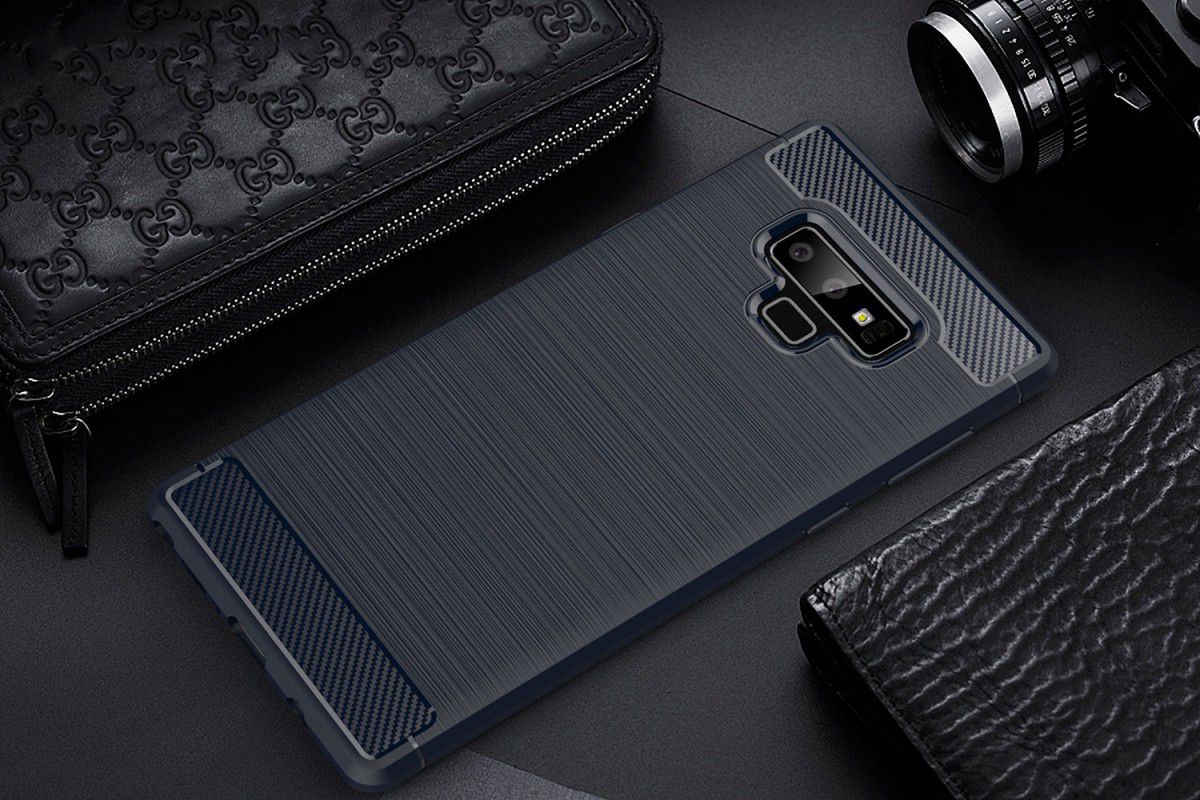Samsung Galaxy Note 9 Geborsteld TPU Hoesje Blauw afbeelding 2