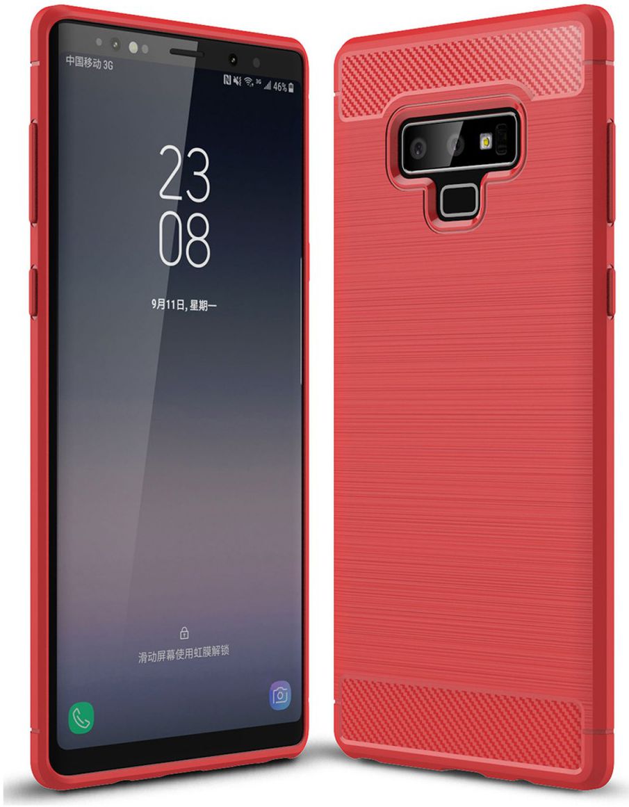 Samsung Galaxy Note 9 Geborsteld TPU Hoesje Rood afbeelding 1