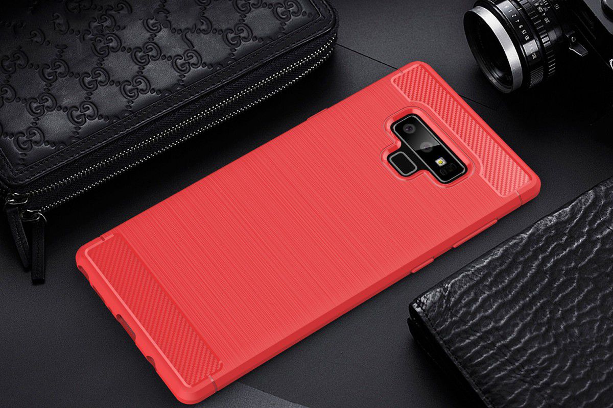 Samsung Galaxy Note 9 Geborsteld TPU Hoesje Rood afbeelding 2