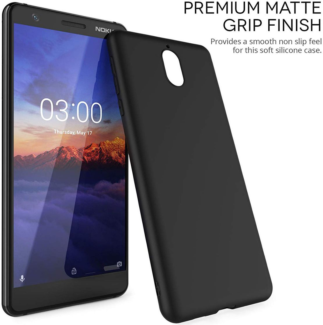 Nokia 3.1 TPU Hoesje Zwart afbeelding 2
