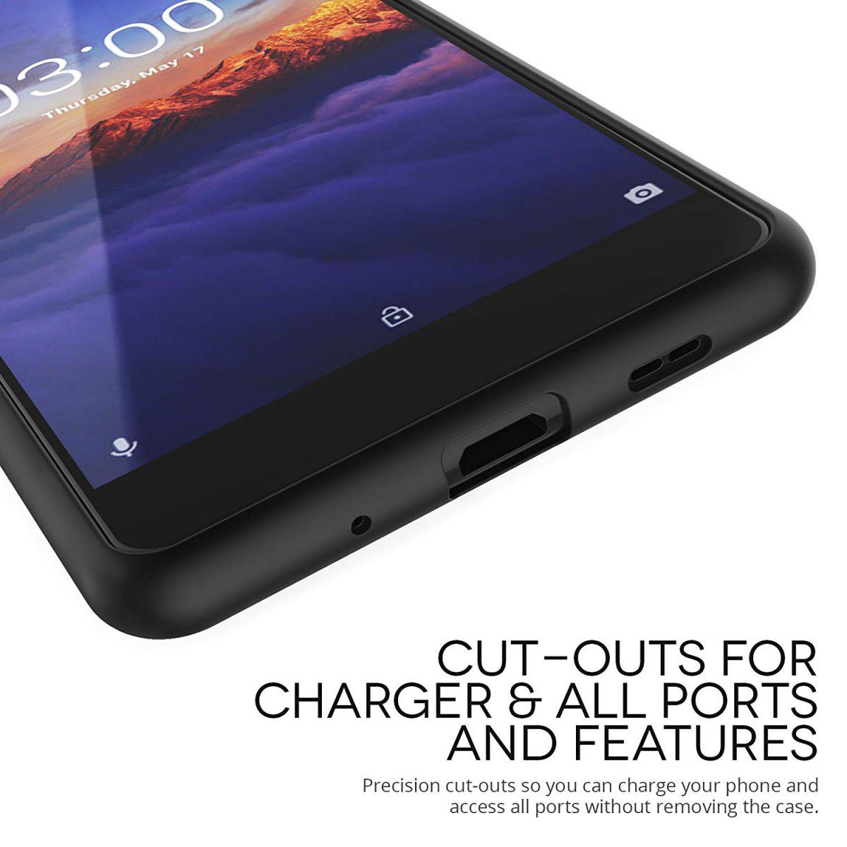 Nokia 3.1 TPU Hoesje Zwart afbeelding 5