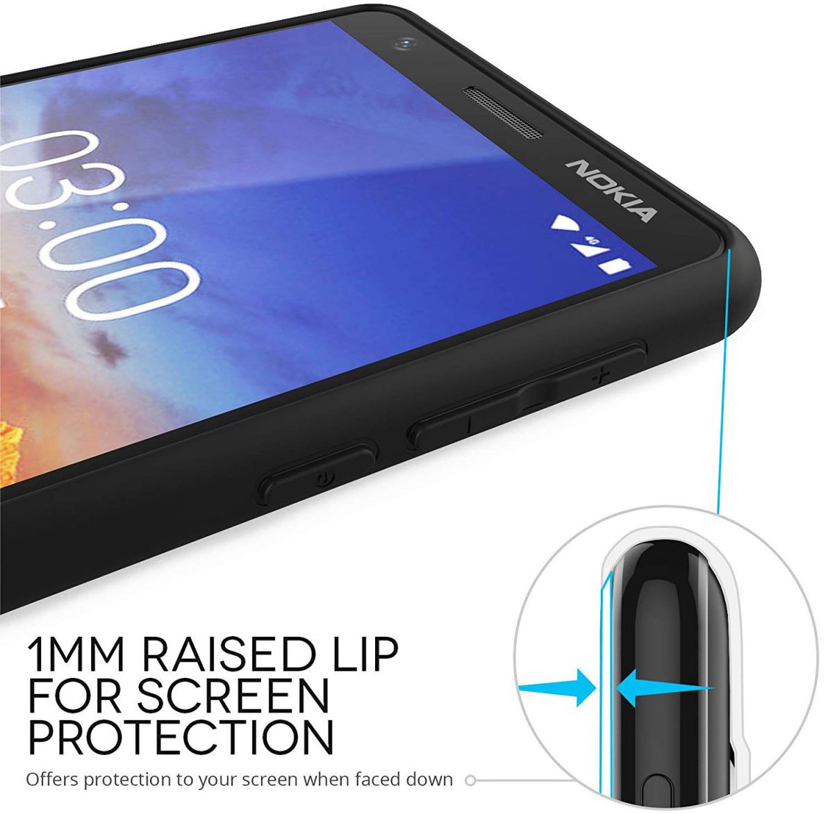 Nokia 3.1 TPU Hoesje Zwart afbeelding 6