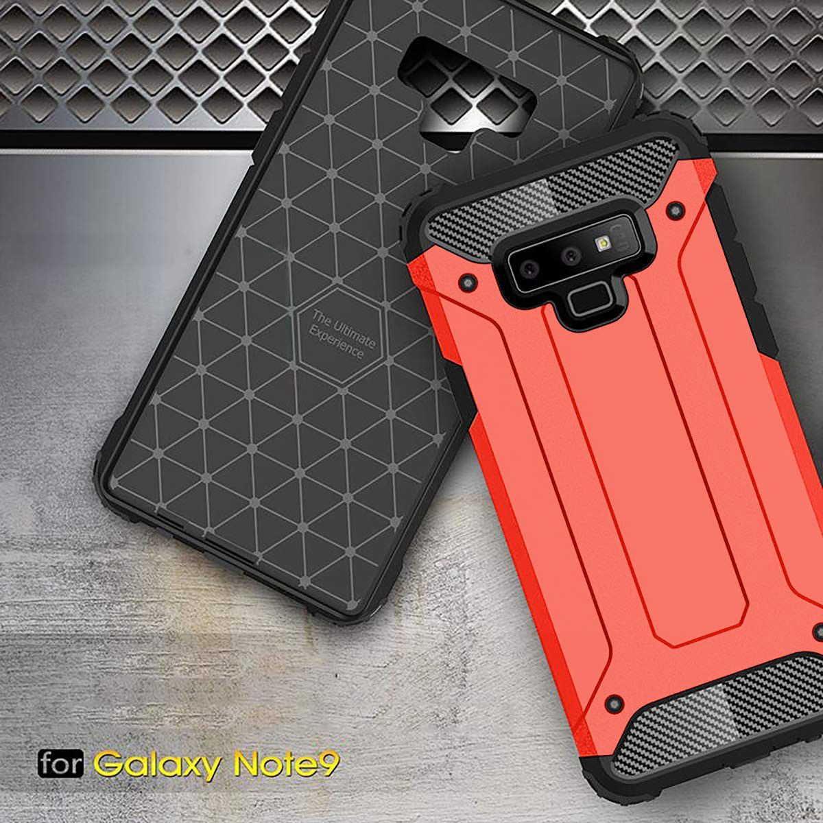 Samsung Galaxy Note 9 Hybride Hoesje Rood afbeelding 3
