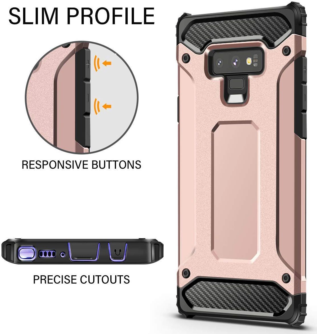 Samsung Galaxy Note 9 Hybride Hoesje Roze Goud afbeelding 5