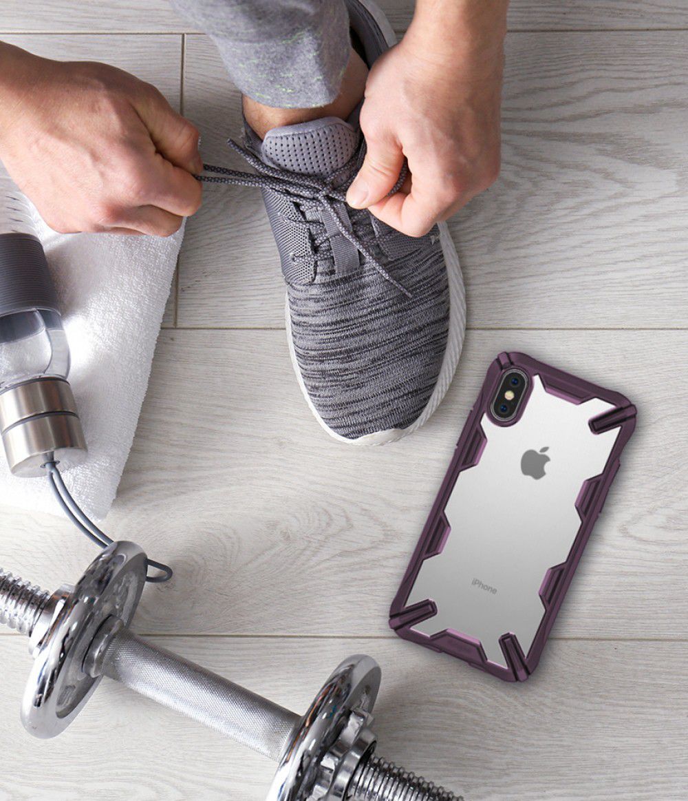 Ringke Fusion X Apple iPhone X Hoesje Doorzichtig Paars afbeelding 5