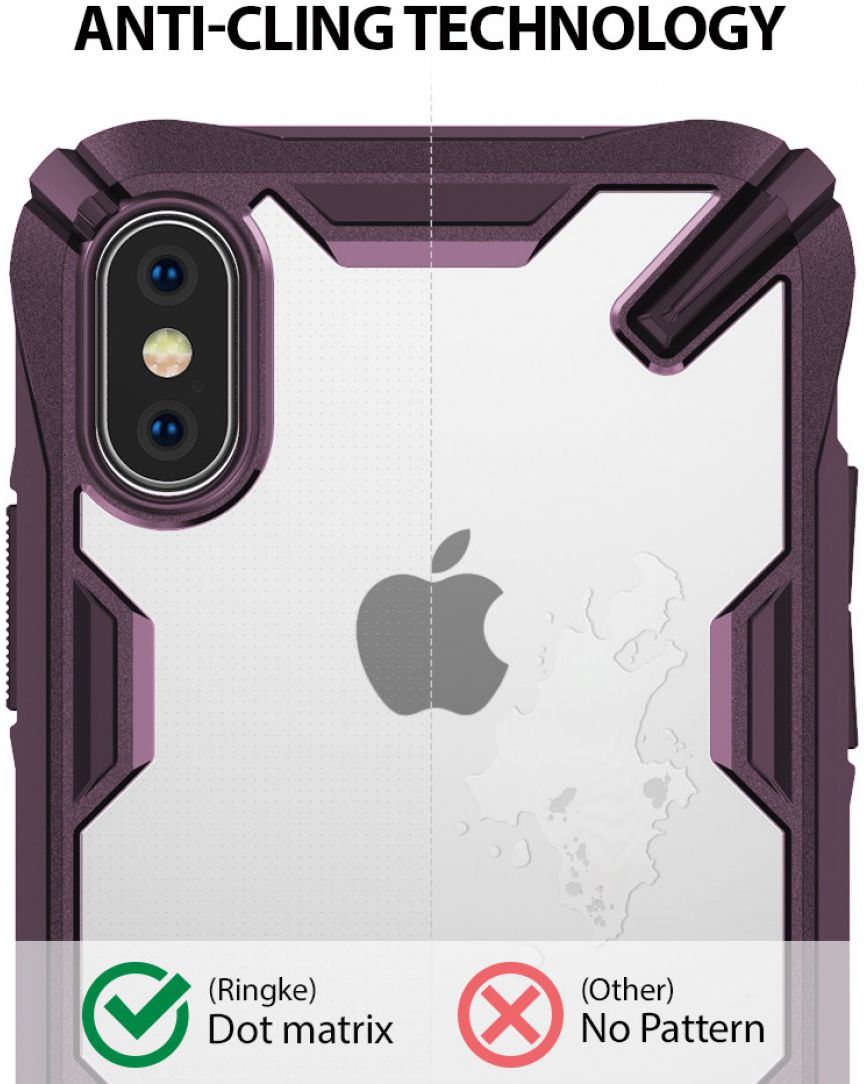 Ringke Fusion X Apple iPhone X Hoesje Doorzichtig Paars afbeelding 6