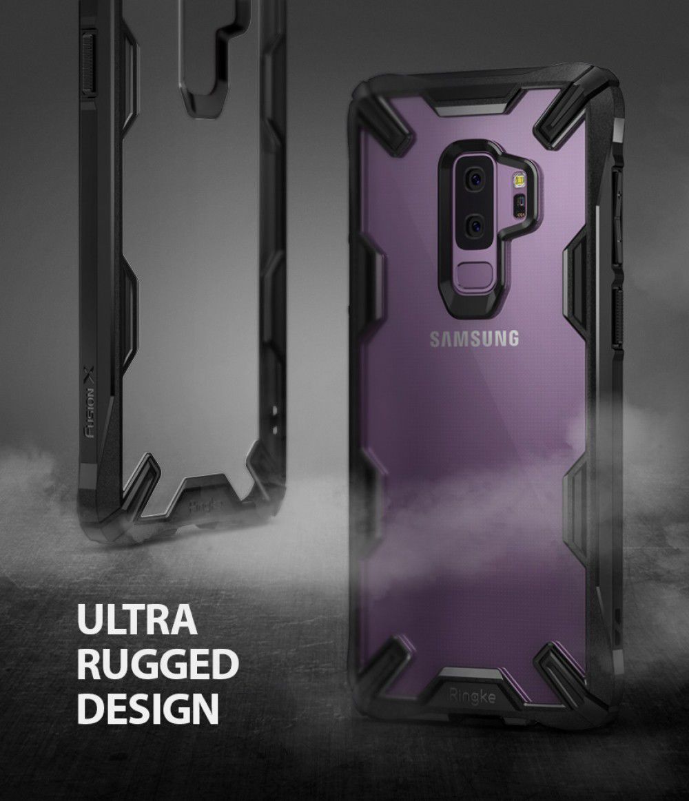Ringke Fusion X Samsung Galaxy S9 Plus Hoesje Doorzichtig Zwart afbeelding 2