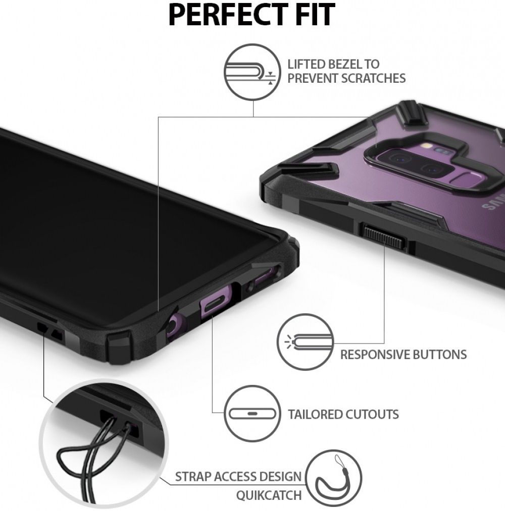 Ringke Fusion X Samsung Galaxy S9 Plus Hoesje Doorzichtig Zwart afbeelding 7