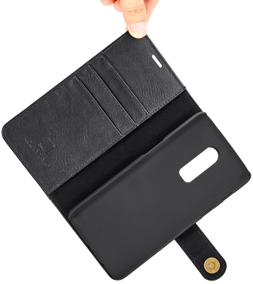 OnePlus 6 Portemonnee Hoesje Echt Leer Zwart afbeelding 15