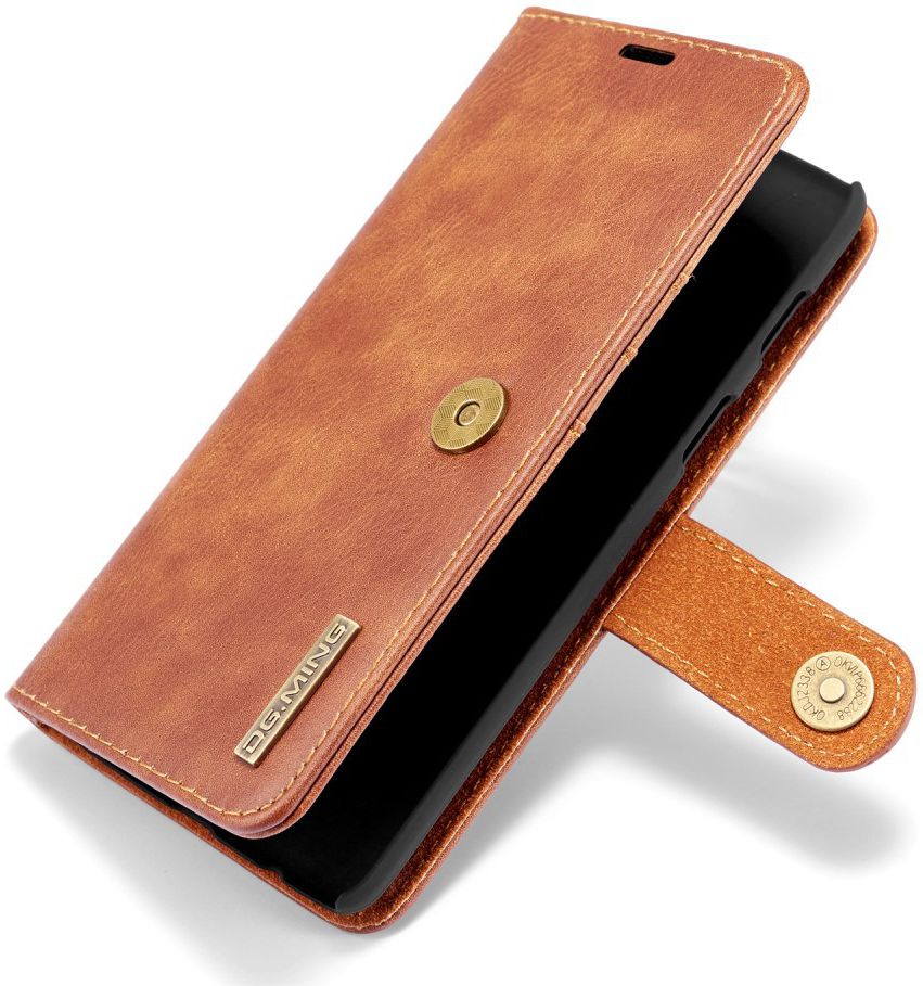 OnePlus 6 Portemonnee Hoesje Echt Leer Bruin afbeelding 3
