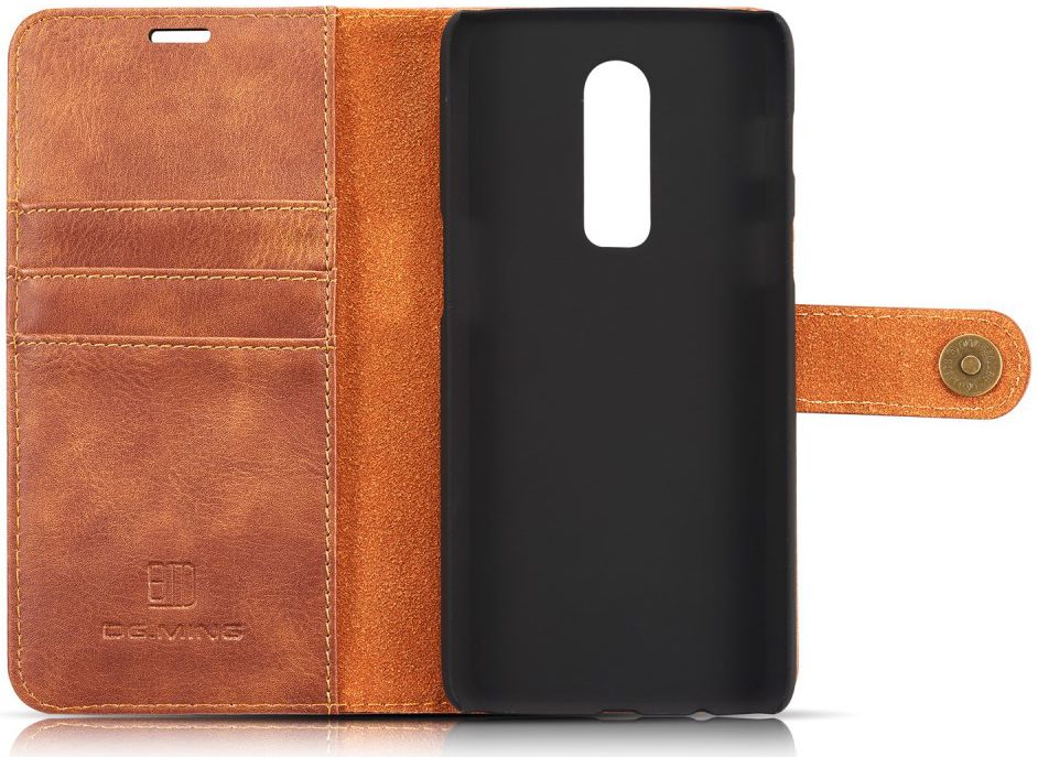 OnePlus 6 Portemonnee Hoesje Echt Leer Bruin afbeelding 10