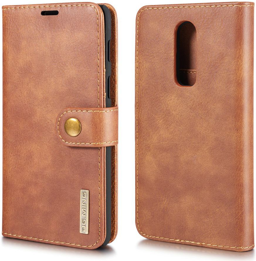 OnePlus 6 Portemonnee Hoesje Echt Leer Bruin afbeelding 12
