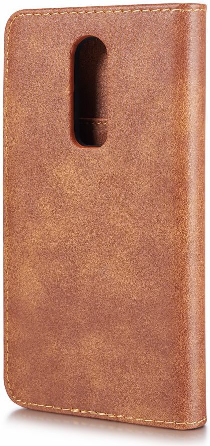 OnePlus 6 Portemonnee Hoesje Echt Leer Bruin afbeelding 7