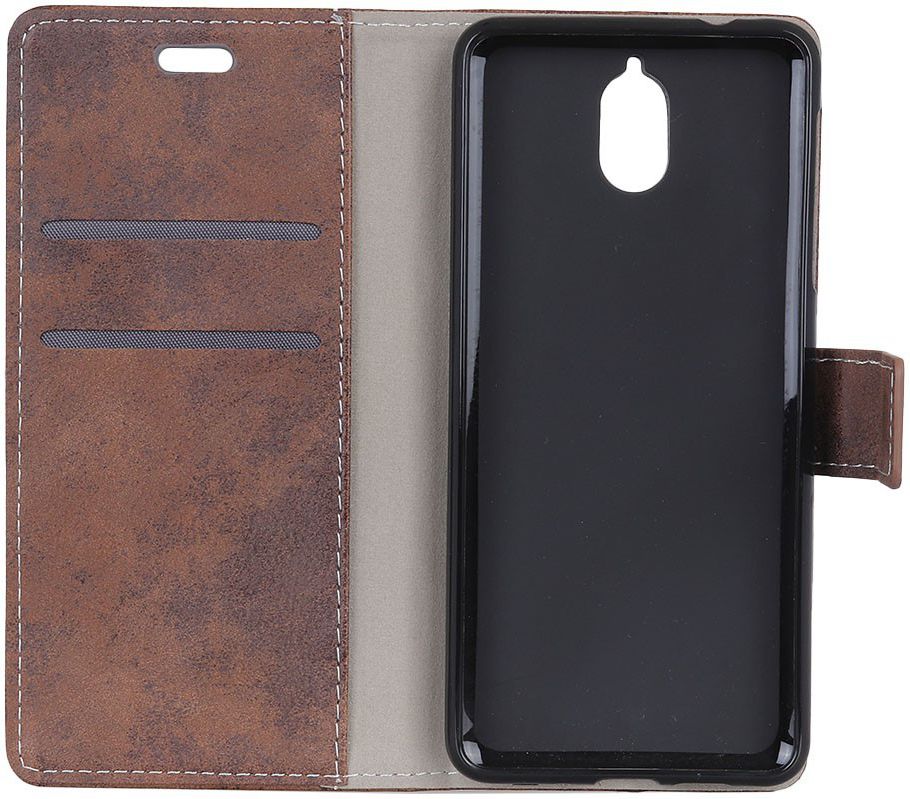 Nokia 3.1 Retro Portemonnee Hoesje Bruin afbeelding 2