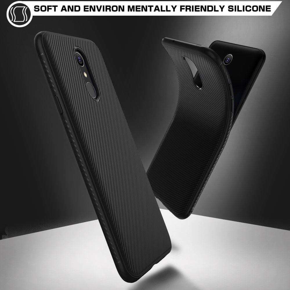 LG Q7 Carbon TPU Hoesje Zwart afbeelding 2