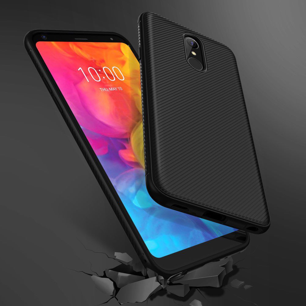 LG Q7 Carbon TPU Hoesje Zwart afbeelding 3