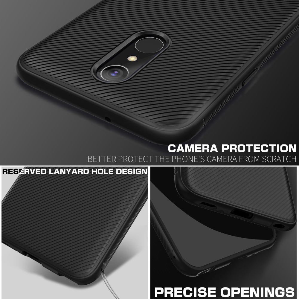 LG Q7 Carbon TPU Hoesje Zwart afbeelding 4