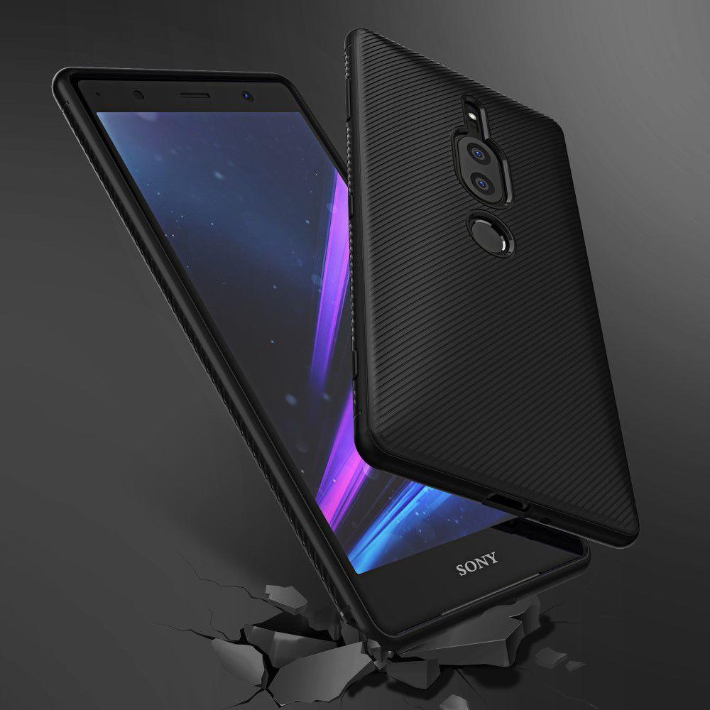 Sony Xperia XZ2 Premium Carbon TPU Hoesje Zwart afbeelding 1