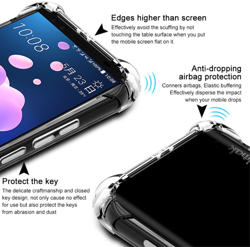 IMAK HTC U12+ Hoesje Flexibel TPU met Screenprotector Transparant afbeelding 4