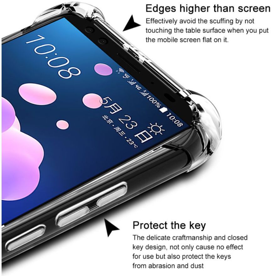IMAK HTC U12+ Hoesje Flexibel TPU met Screenprotector Transparant afbeelding 5