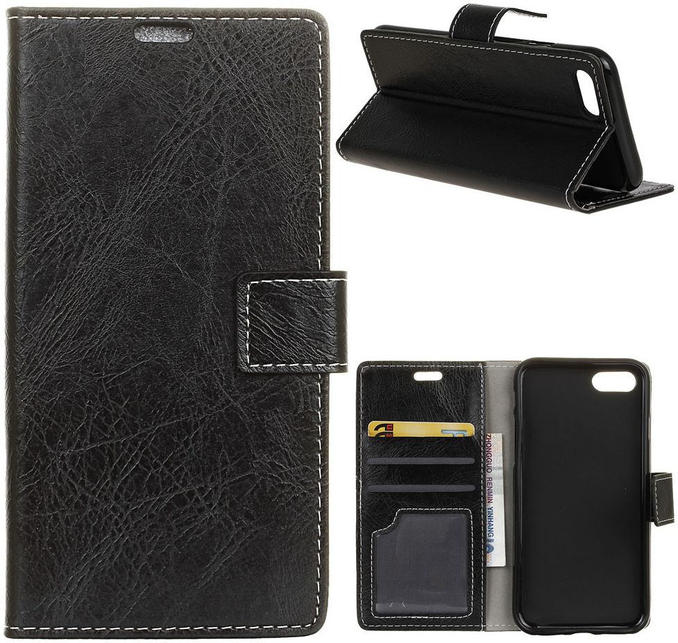 Huawei Y5 (2018) Vintage Portemonnee Hoesje Zwart afbeelding 6