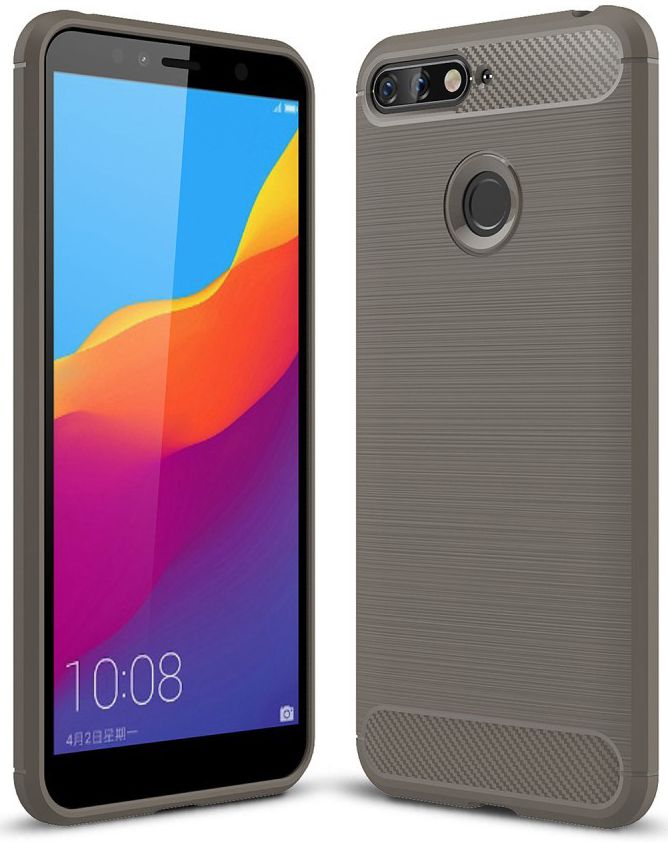 Honor 7S Geborsteld TPU Hoesje Grijs afbeelding 1