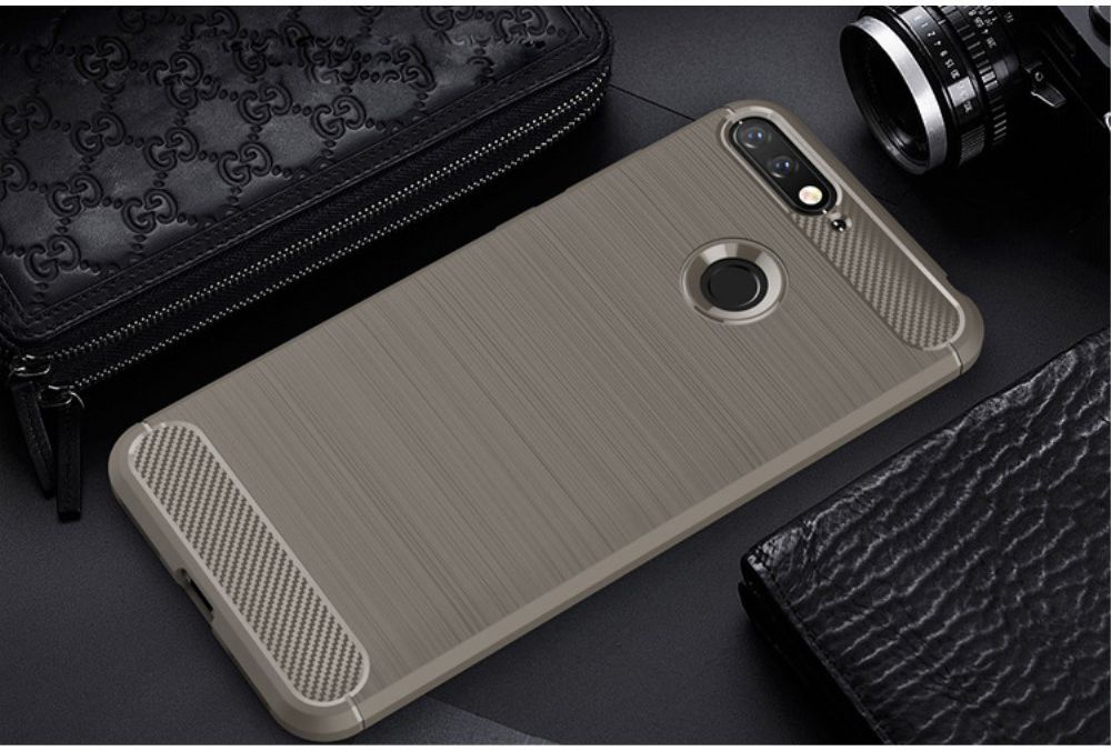 Honor 7S Geborsteld TPU Hoesje Grijs afbeelding 2
