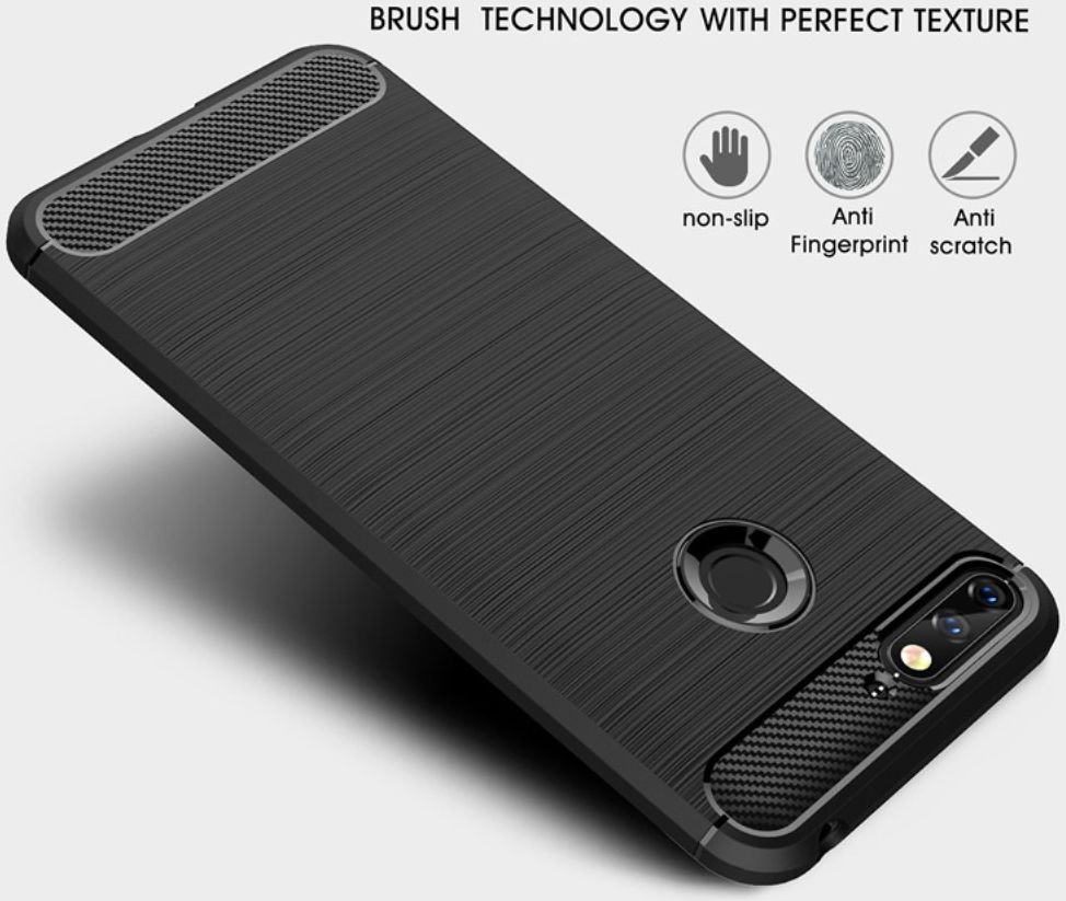 Honor 7S Geborsteld TPU Hoesje Grijs afbeelding 7