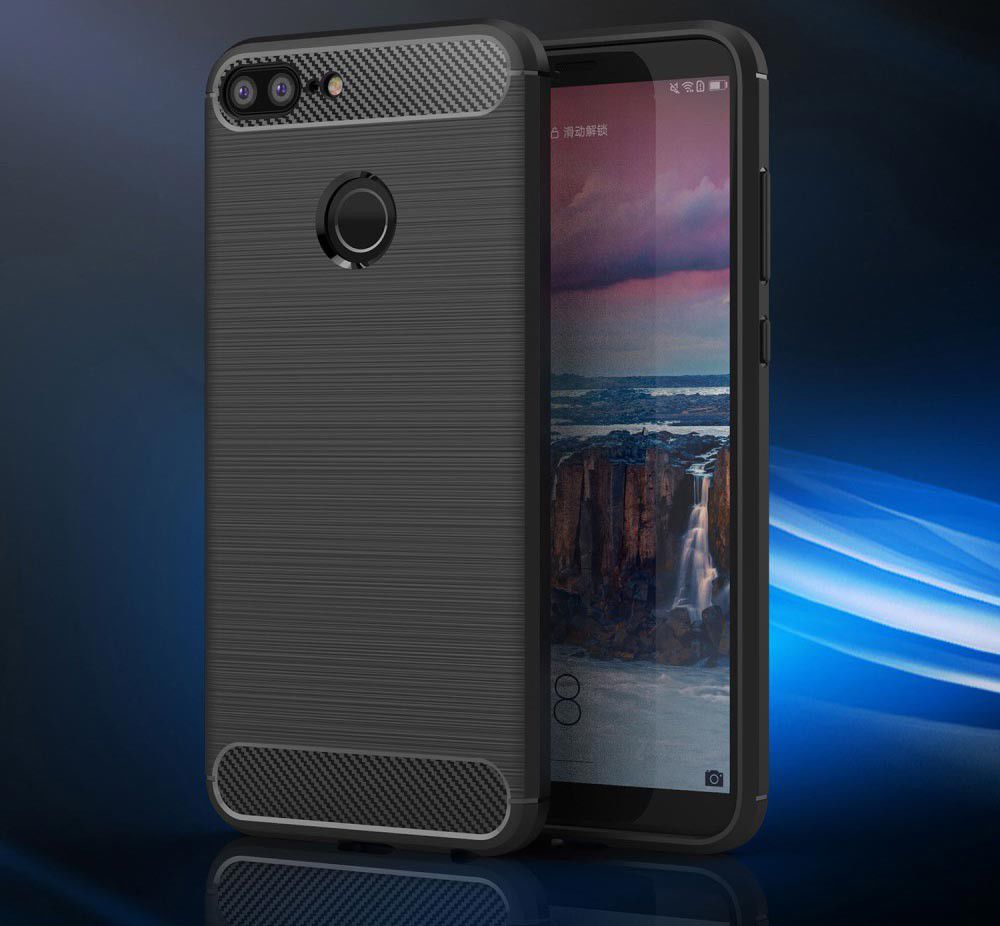 Honor 9 Lite Geborsteld TPU Hoesje Zwart afbeelding 5