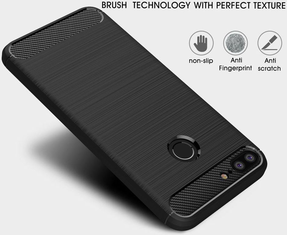 Honor 9 Lite Geborsteld TPU Hoesje Zwart afbeelding 6