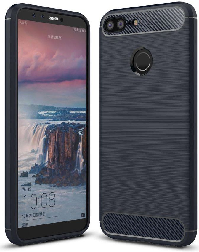Honor 9 Lite Geborsteld TPU Hoesje Blauw afbeelding 1