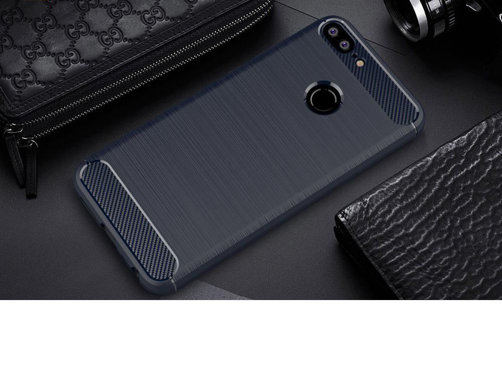 Honor 9 Lite Geborsteld TPU Hoesje Blauw afbeelding 2