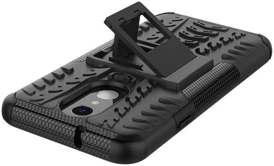 Robuust Hybride LG Q7 Hoesje Zwart afbeelding 5