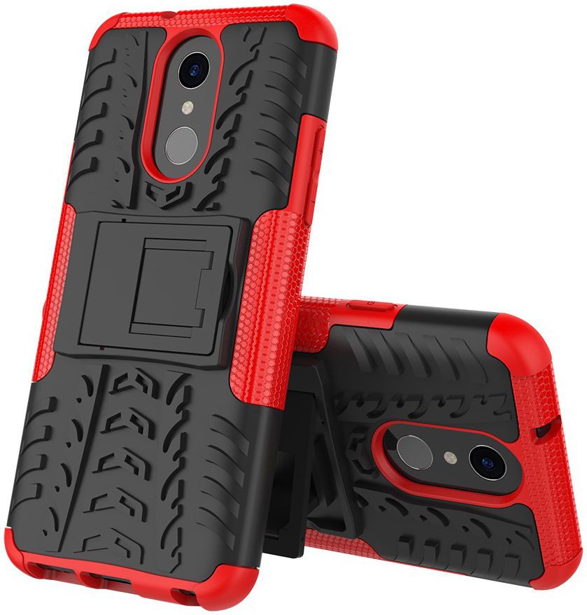 Robuust Hybride LG Q7 Hoesje Rood afbeelding 2