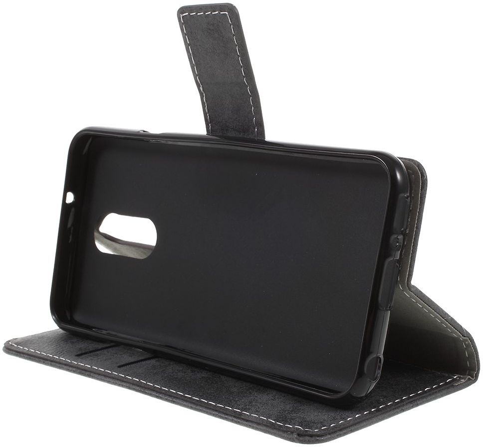 LG Q7 Vintage Portemonnee Hoesje Grijs afbeelding 8