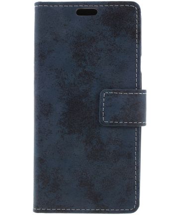 LG Q7 Vintage Portemonnee Hoesje Blauw Hoesjes