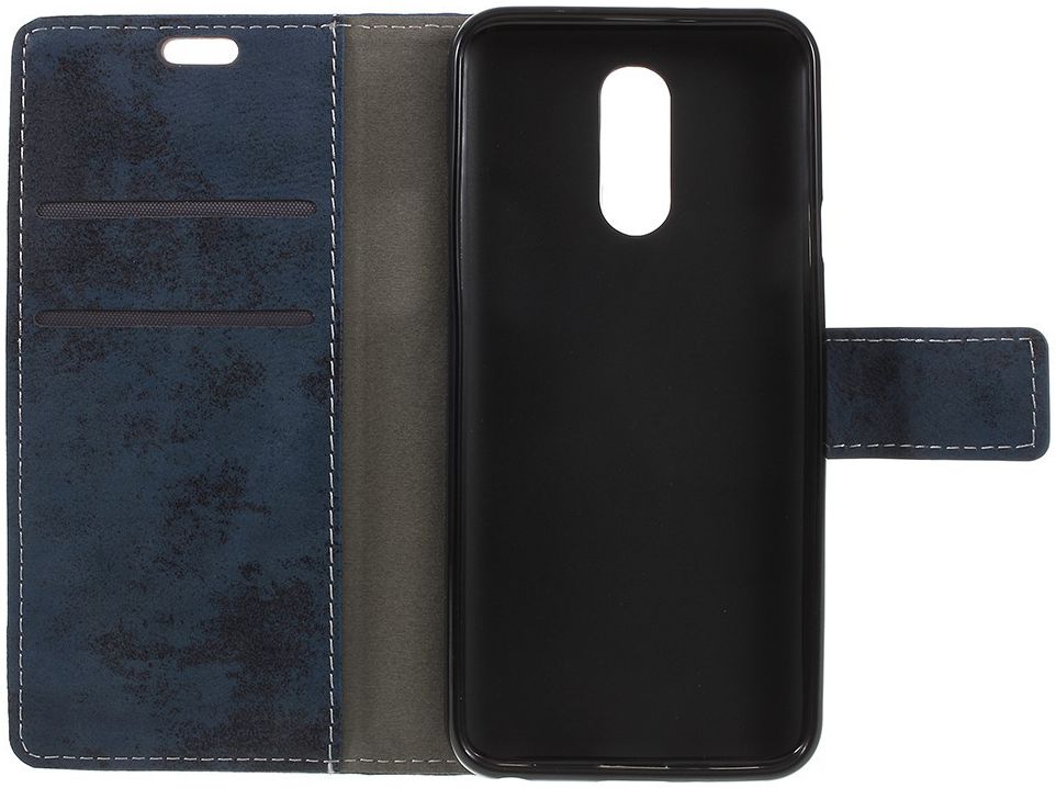 LG Q7 Vintage Portemonnee Hoesje Blauw afbeelding 2