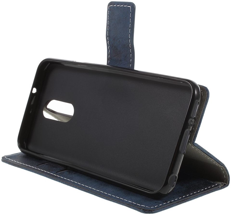 LG Q7 Vintage Portemonnee Hoesje Blauw afbeelding 6