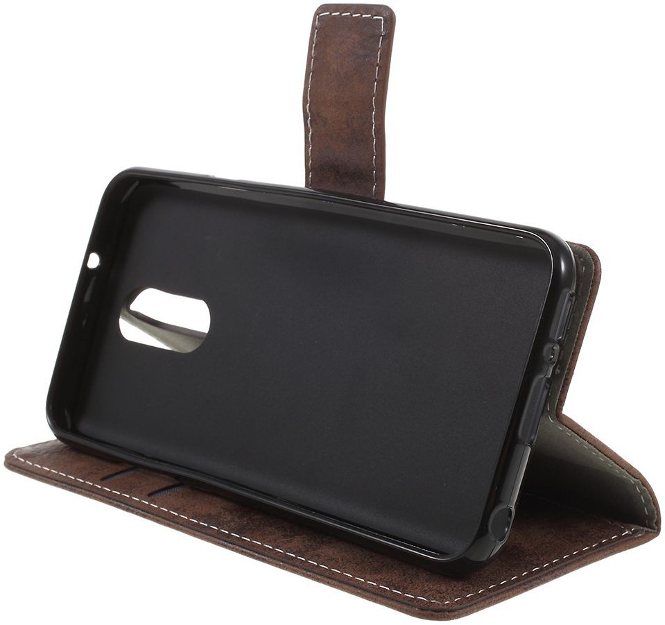 LG Q7 Vintage Portemonnee Hoesje Bruin afbeelding 6