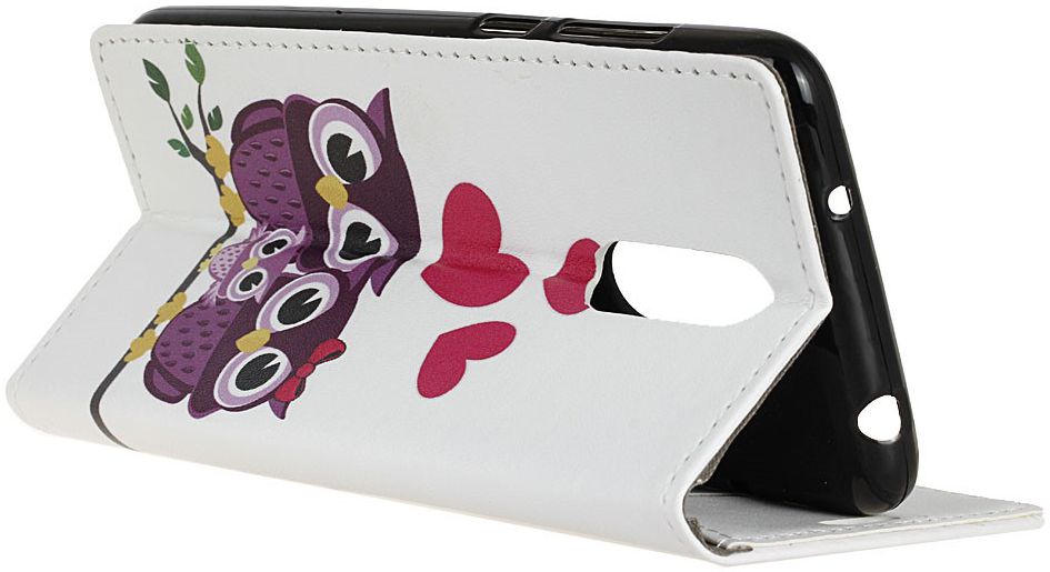 LG Q7 Portemonnee Hoesje met Uilen Opdruk afbeelding 2