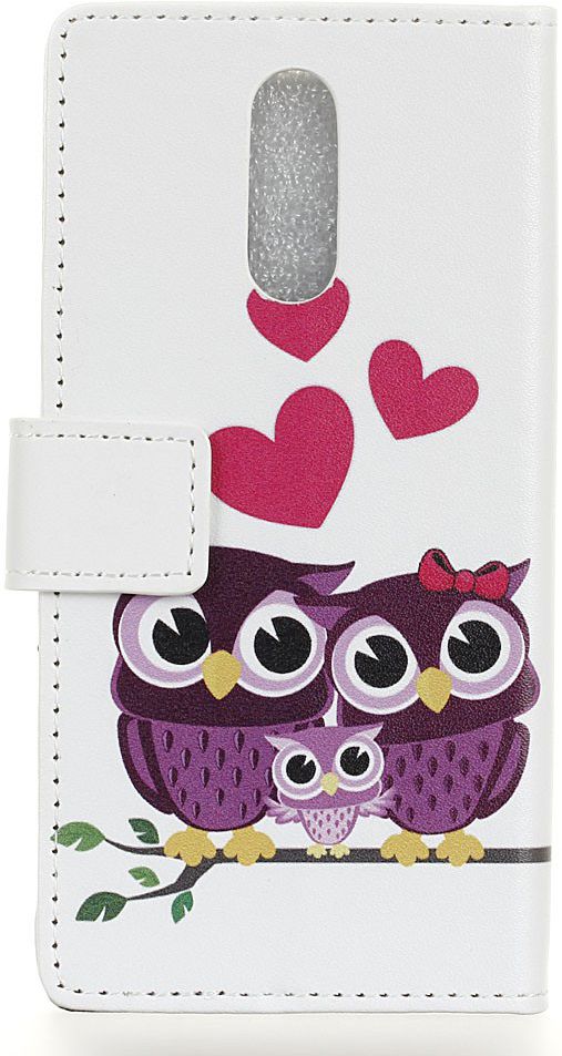 LG Q7 Portemonnee Hoesje met Uilen Opdruk afbeelding 3