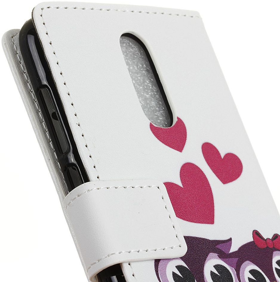 LG Q7 Portemonnee Hoesje met Uilen Opdruk afbeelding 4