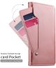 Huawei P Smart Book Cover met Spiegel Roze Goud