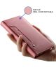 Huawei P Smart Book Cover met Spiegel Roze Goud