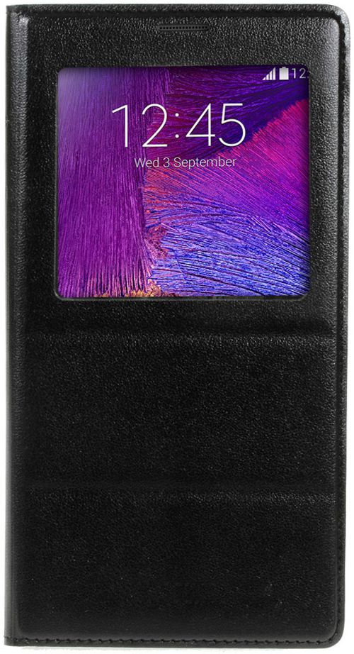 Samsung Galaxy Note 4 Hoesje met Venster Zwart afbeelding 1