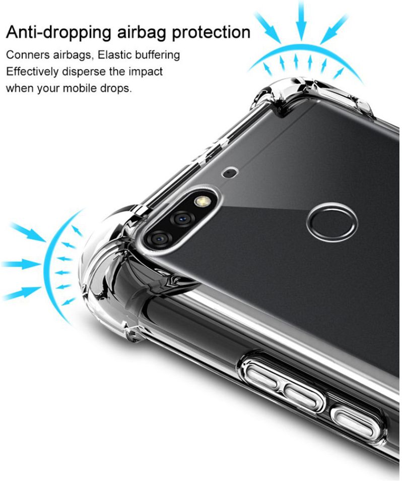 IMAK Huawei Y7 (2018) Hoesje TPU met Screenprotector Transparant afbeelding 3
