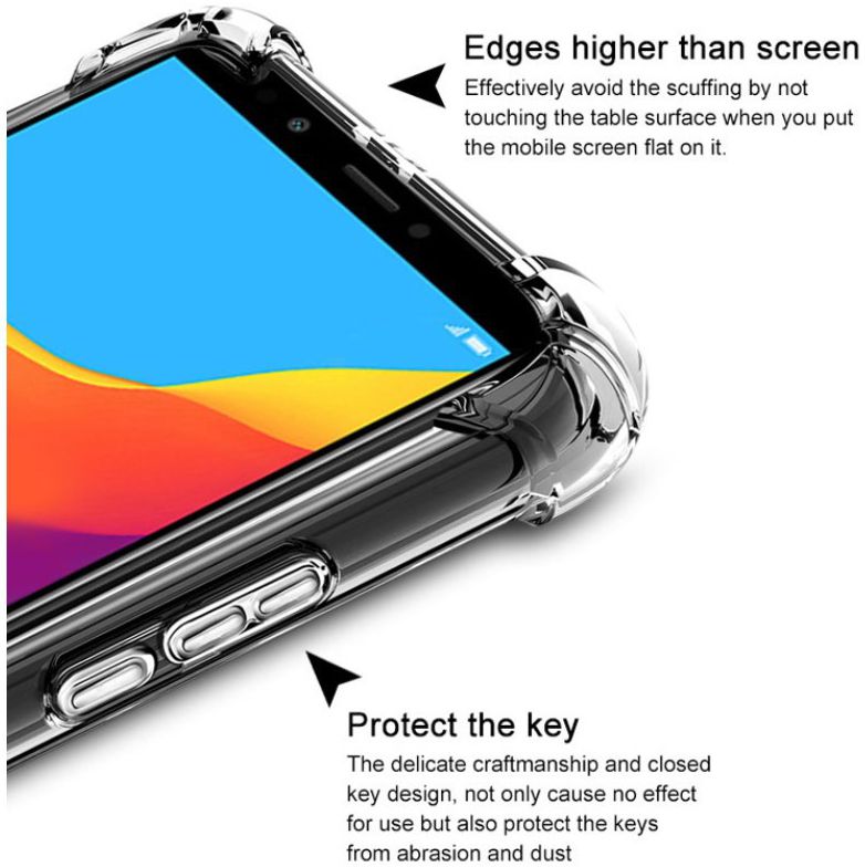IMAK Huawei Y7 (2018) Hoesje TPU met Screenprotector Transparant afbeelding 4