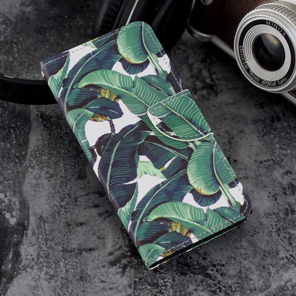 Huawei Y7 (2018) Portemonnee Hoesje met Bladeren Print afbeelding 6