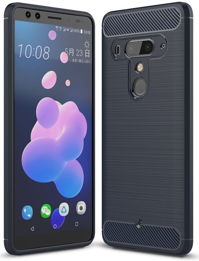 HTC U12+ Geborsteld TPU Hoesje Blauw afbeelding 1